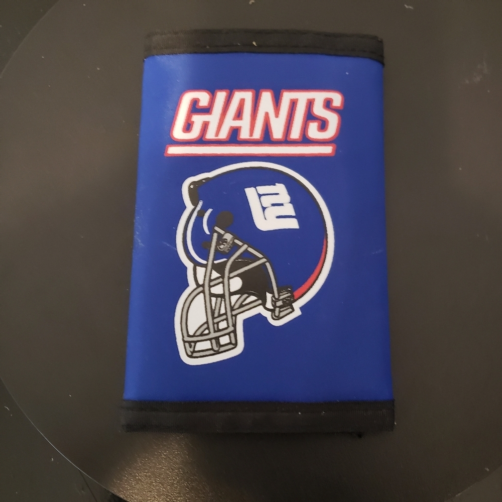 New York Giants Wallet Nylon Trifold Size 5"x3" Blue‎